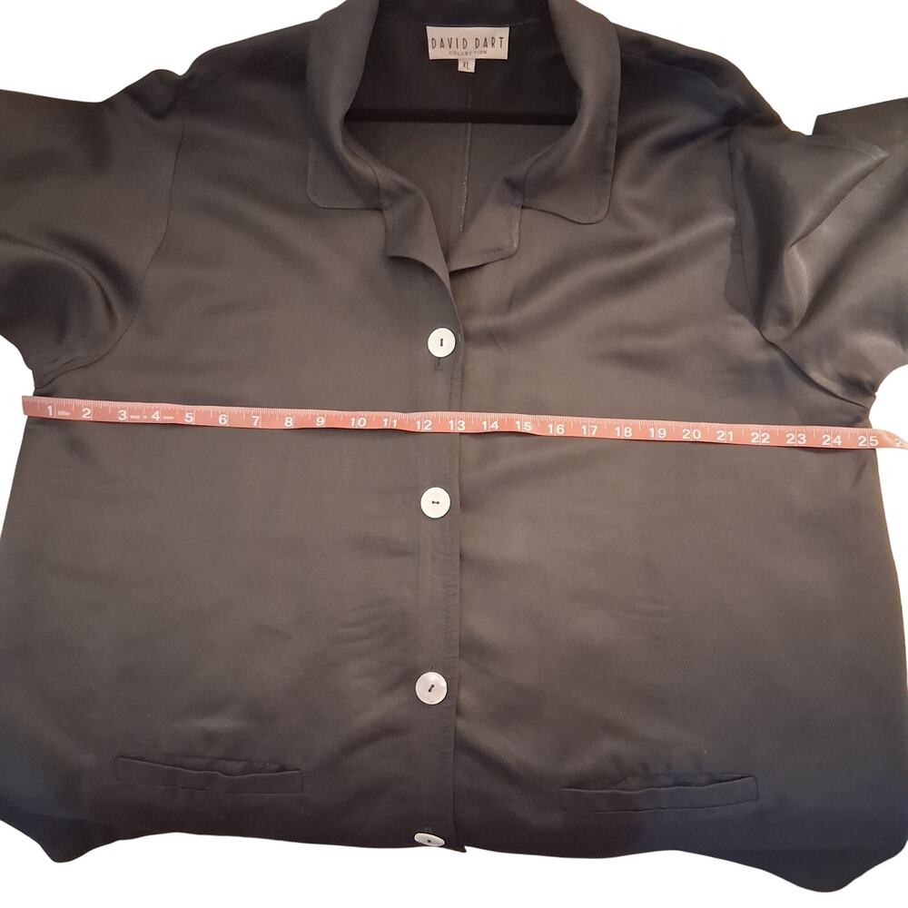 David Dart Women's Top Button-Up Linen Blend Blac… - image 5